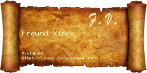 Freund Vince névjegykártya